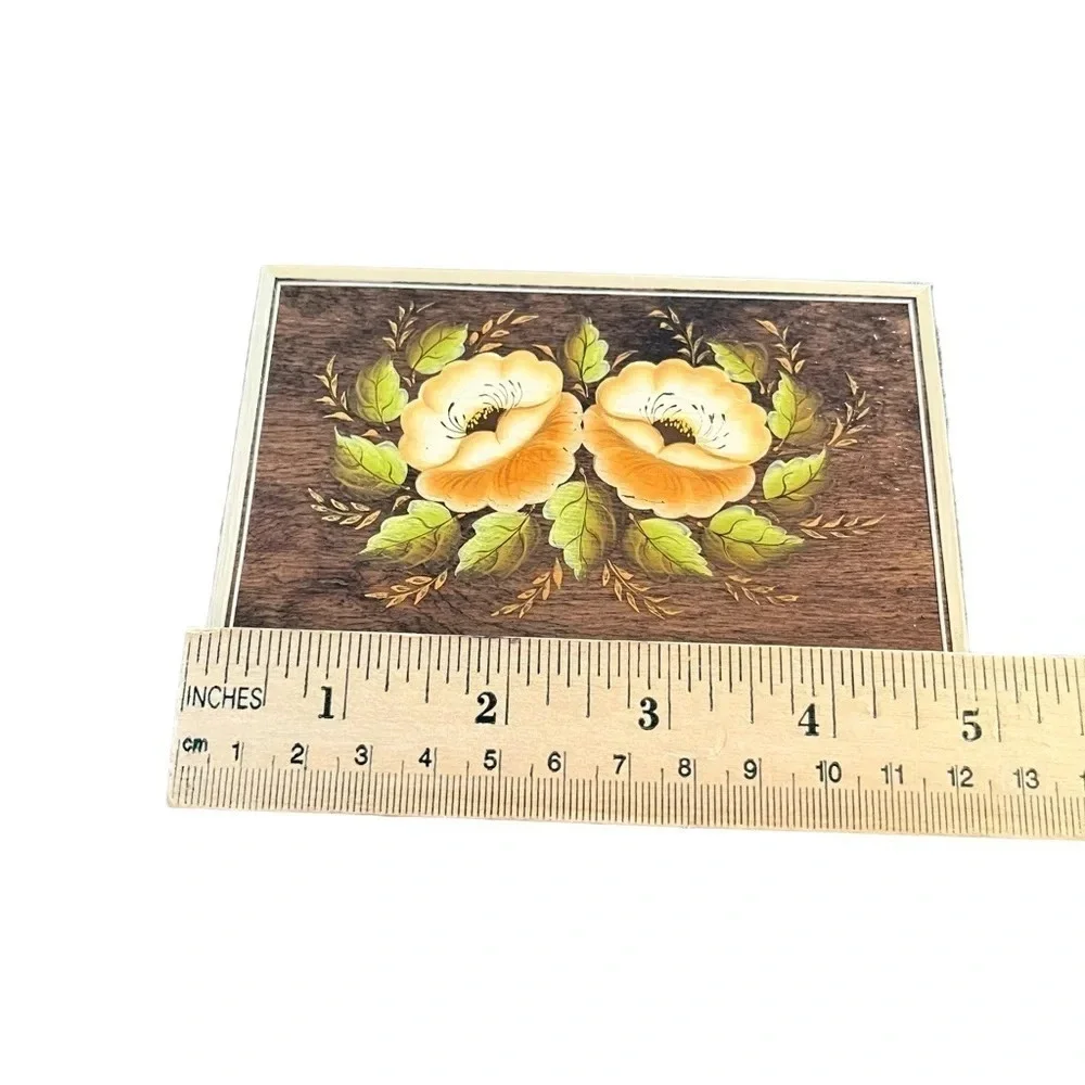 Hand Painted Italian Floral Wood Jewelry Box